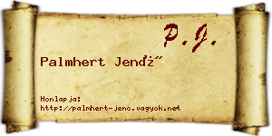 Palmhert Jenő névjegykártya