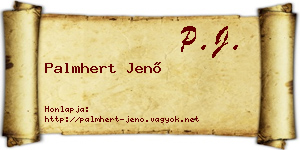 Palmhert Jenő névjegykártya